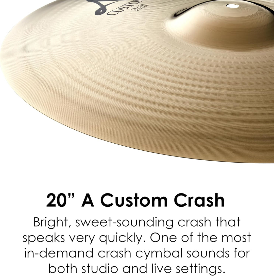 Zildjian A Custom Series - 20" Crash Cymbal - Brilliant finish 20 Zoll, 20 Zoll