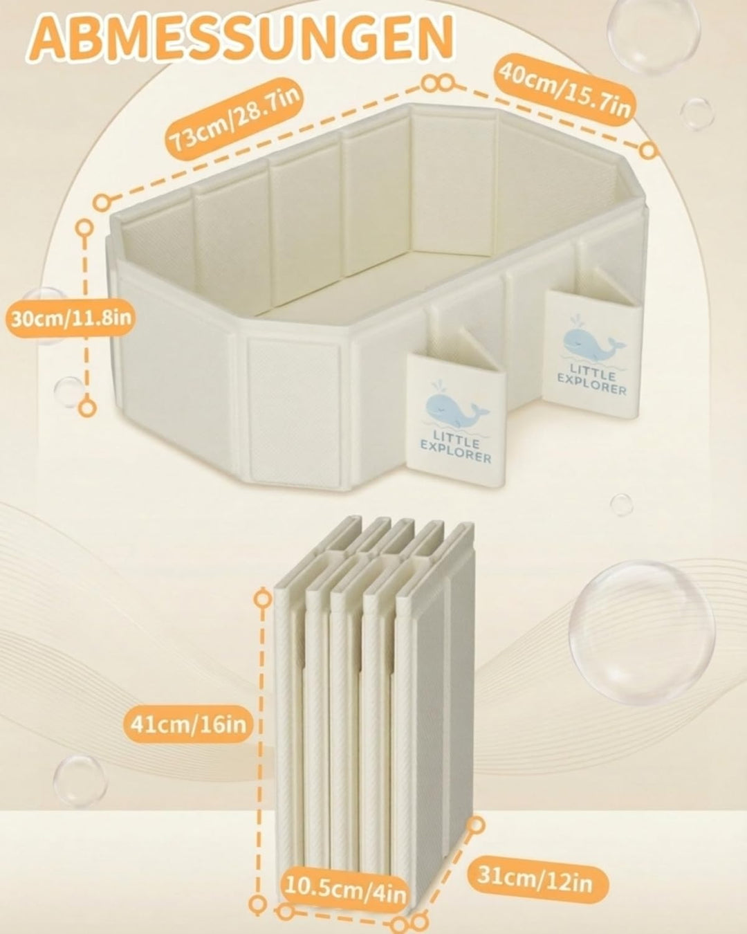 Babywanne Faltbar für Babys &amp; Kleinkinder von 0–6 Jahren, Faltbare Babybadewanne für Dusche, Kinderb