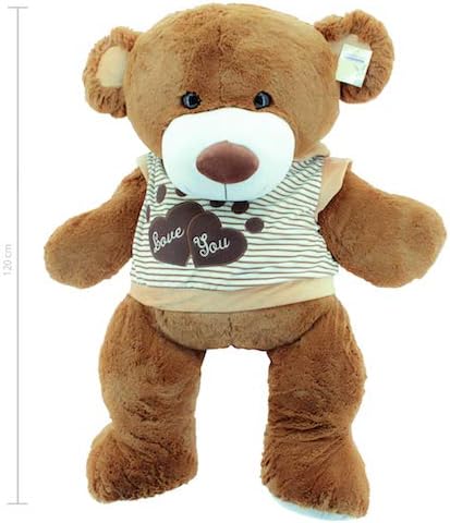 Sweety-Toys 5383 Riesen Teddy Teddybär LOVE YOU Bär 120 cm Teddybär mit Kapuzen T-Shirt LOVE YOU Plü