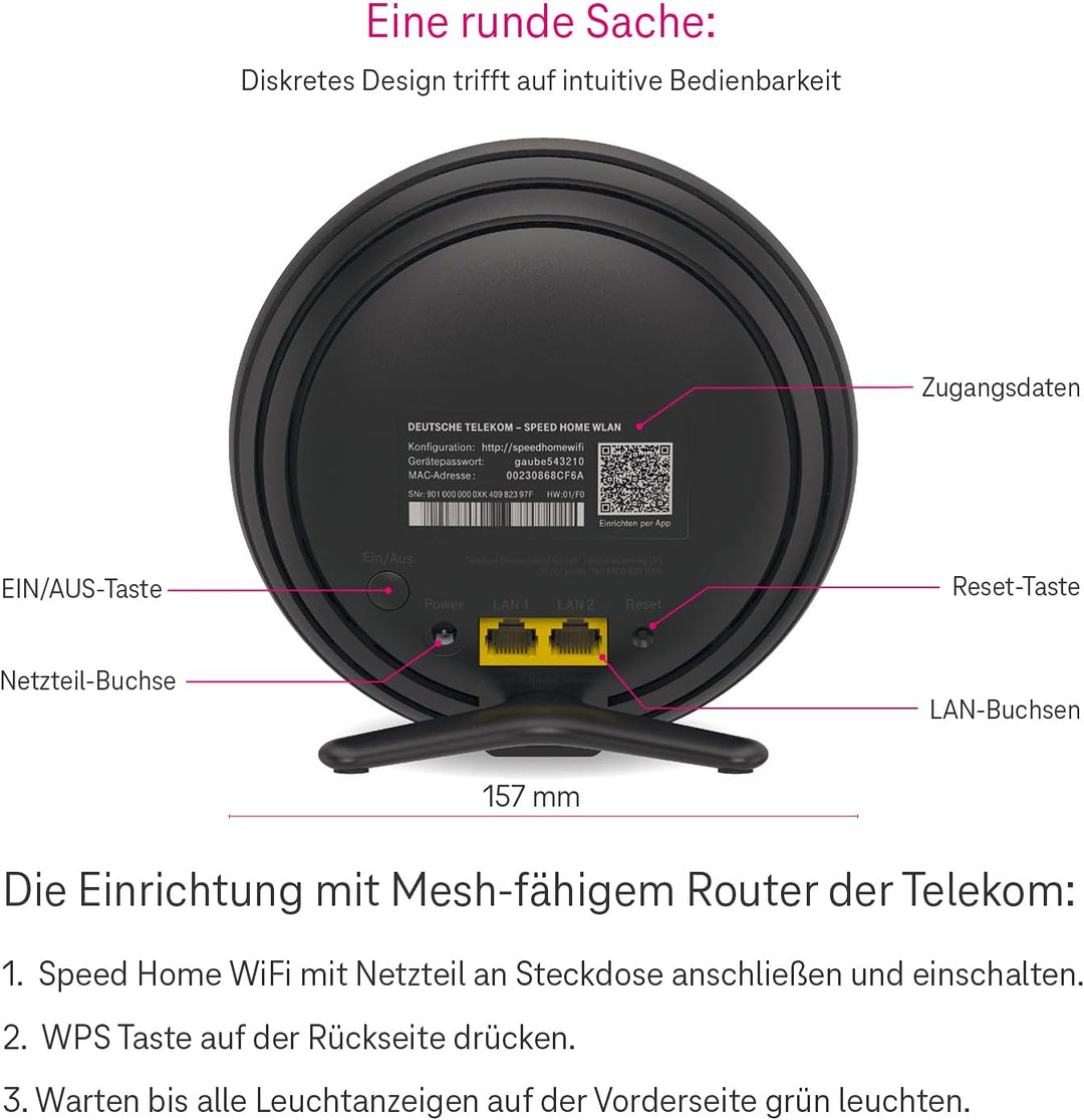 Telekom Speedport Smart 4 Router & Speed Home WLAN Repeater im Set mit Wi-Fi 6 und Mesh-Technologie