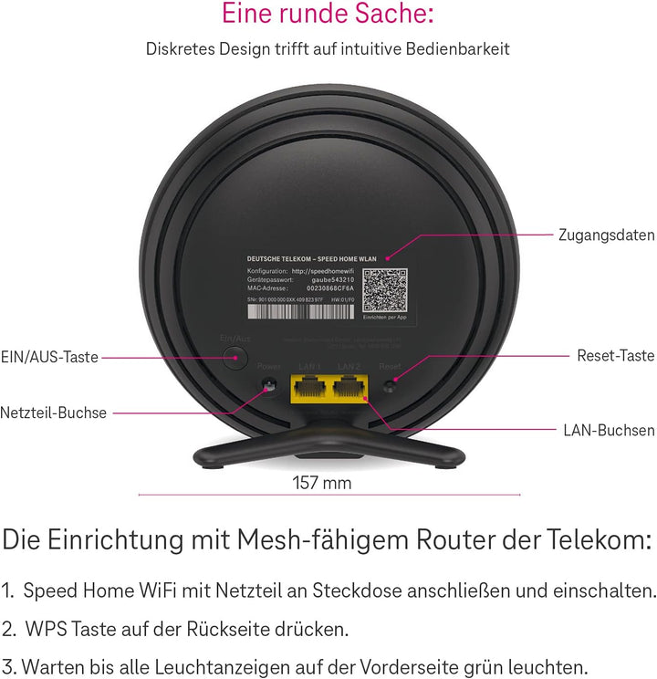 Telekom Speedport Smart 4 Router & Speed Home WLAN Repeater im Set mit Wi-Fi 6 und Mesh-Technologie