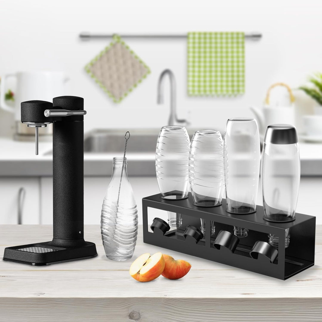 HOMMAND Flaschenhalter für SodaStream Crystal und Emil Flaschen, Edelstahl Flaschenhalter Abtropfges