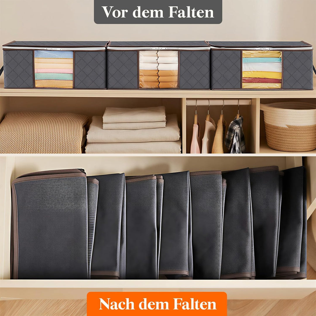 Lifewit 4 Stück Aufbewahrungsbeutel 35L mit Sichtfenster, Faltbare Unterbettkommoden für Kleidung &