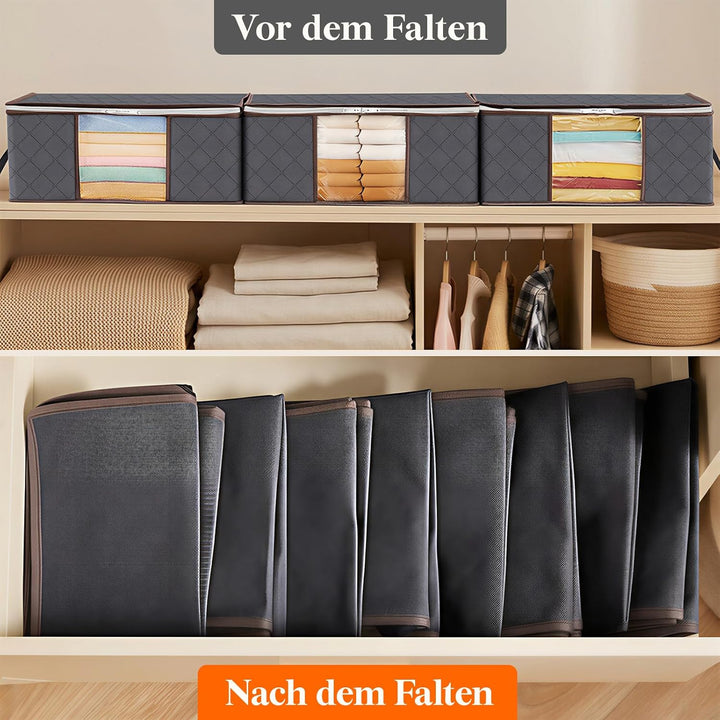 Lifewit 4 Stück Aufbewahrungsbeutel 35L mit Sichtfenster, Faltbare Unterbettkommoden für Kleidung &
