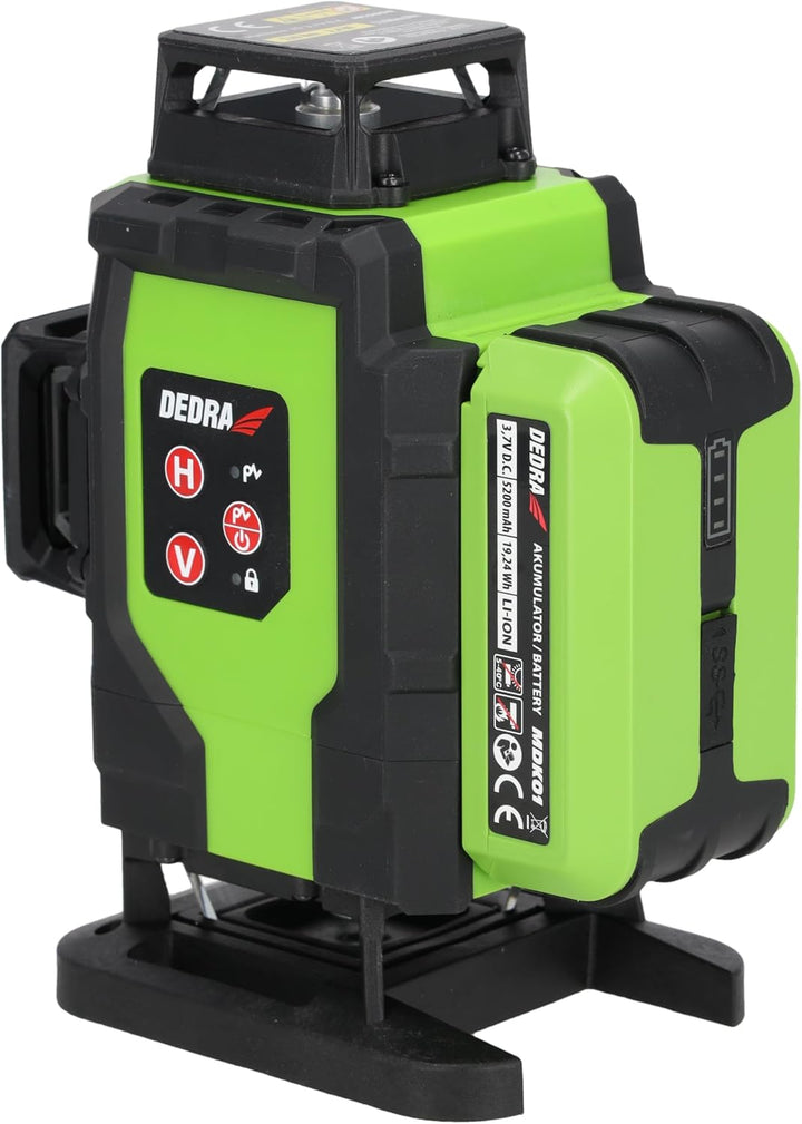 Multilaser 4D DEDRA, 2,4 W, vielseitiges Werkzeug, grüner Laserstrahl, Sharp-Dioden, 360°-Rundum-Bil