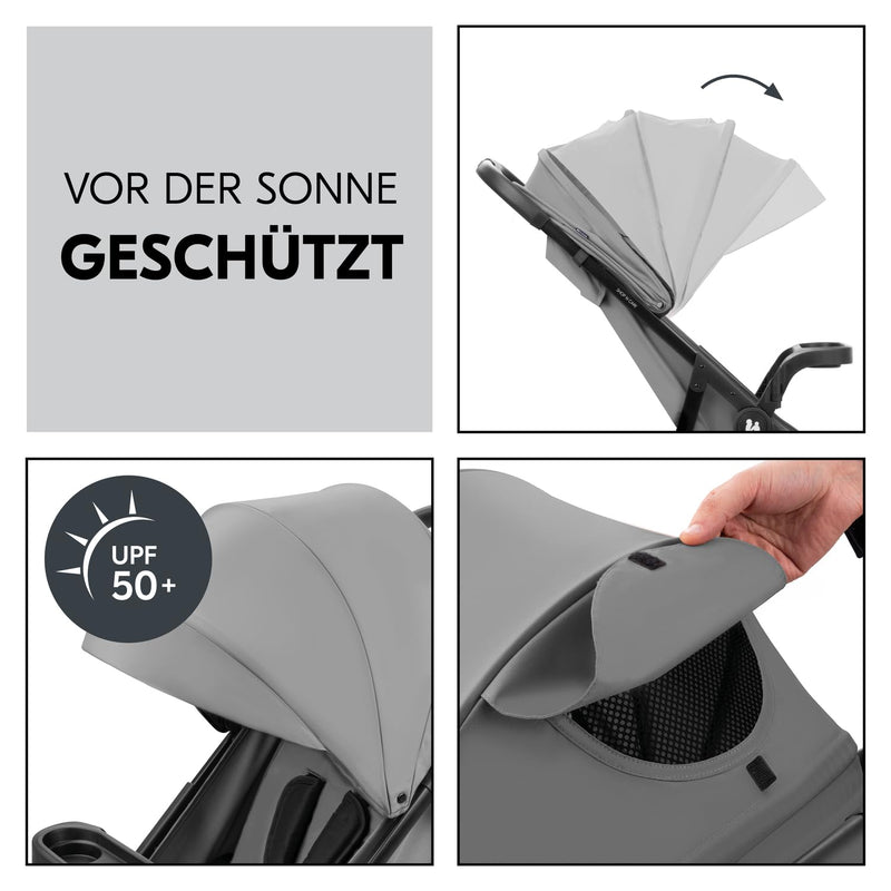 hauck Buggy Shop N Care für Kinder ab Geburt bis 22 kg mit Liegefunktion, Getränkehalter und Snack T