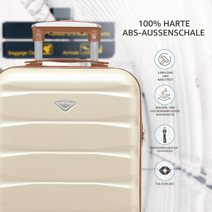 Flight Knight Leichte 4-Rad-abs-hartschalenkoffer Handgepack, Zugelassen Fur Uber 35 Fluggesellschaf