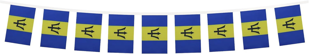AZ FLAG FAHNENKETTE Barbados 12 Meter mit 20 flaggen 45x30cm- Barbados Girlande Flaggenkette 30 x 45