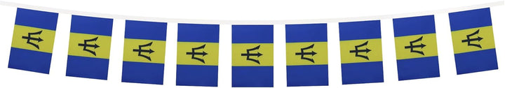 AZ FLAG FAHNENKETTE Barbados 12 Meter mit 20 flaggen 45x30cm- Barbados Girlande Flaggenkette 30 x 45