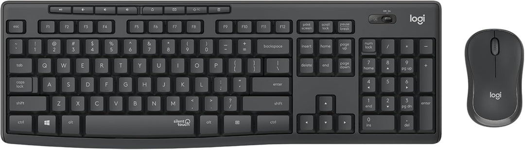 Logitech MK295 Silent Wireless Combo, Volle Groesse (100%), RF Wireless, Graphit, Maus enthalten (92