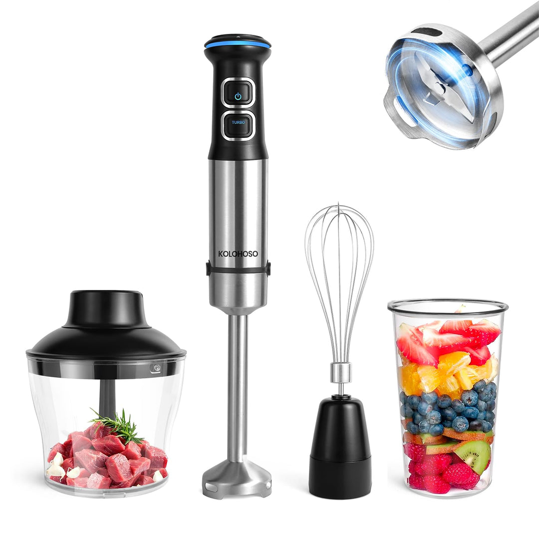 1500W Stabmixer, 4 in 1 Stabmixer Set Professioneller, Pürierstab mit 21 einstellbaren Geschwindigke