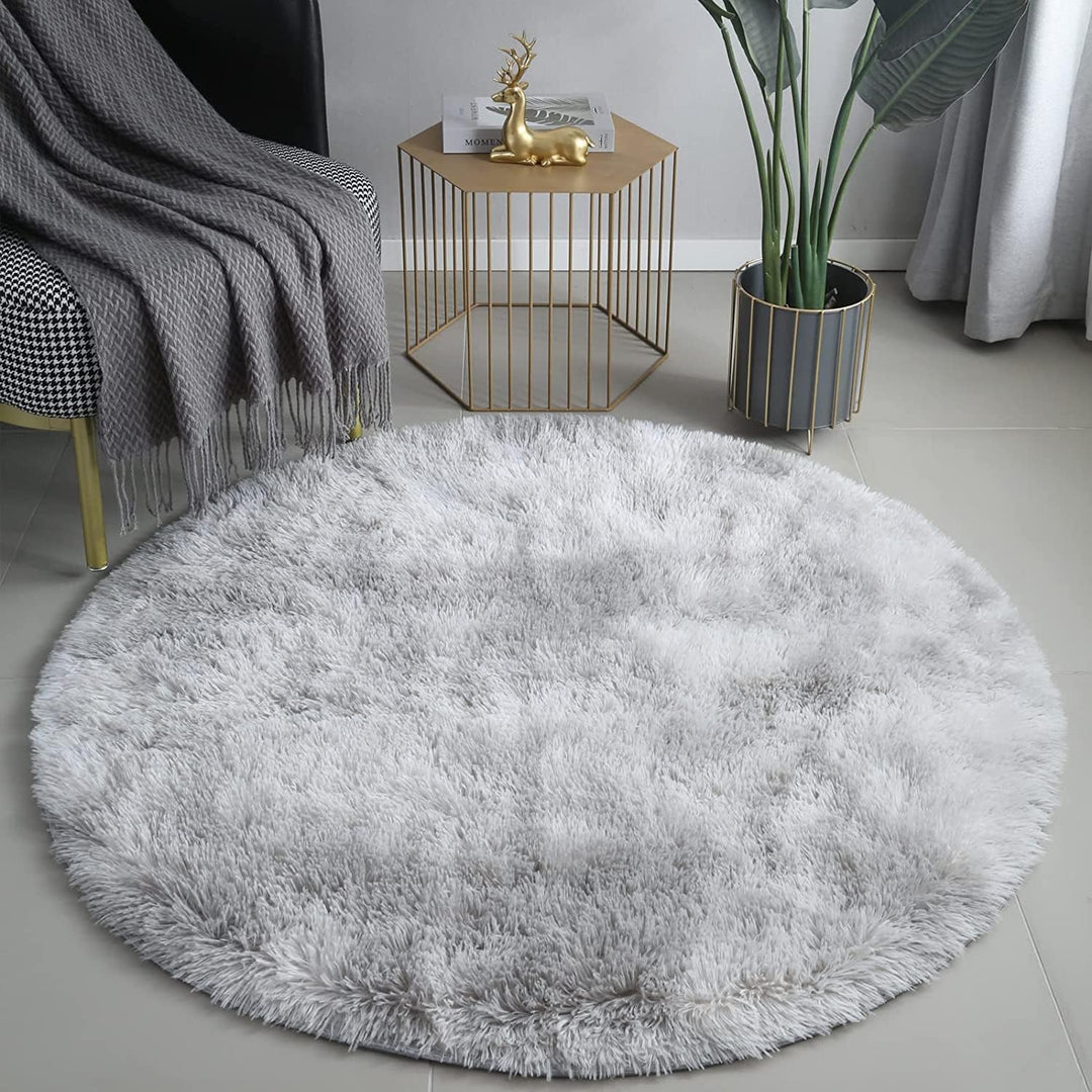 Rund Teppiche Hochflor Rund Teppich Wohnzimmer Langflor Teppiche für Wohnzimmer flauschig Shaggy Sch