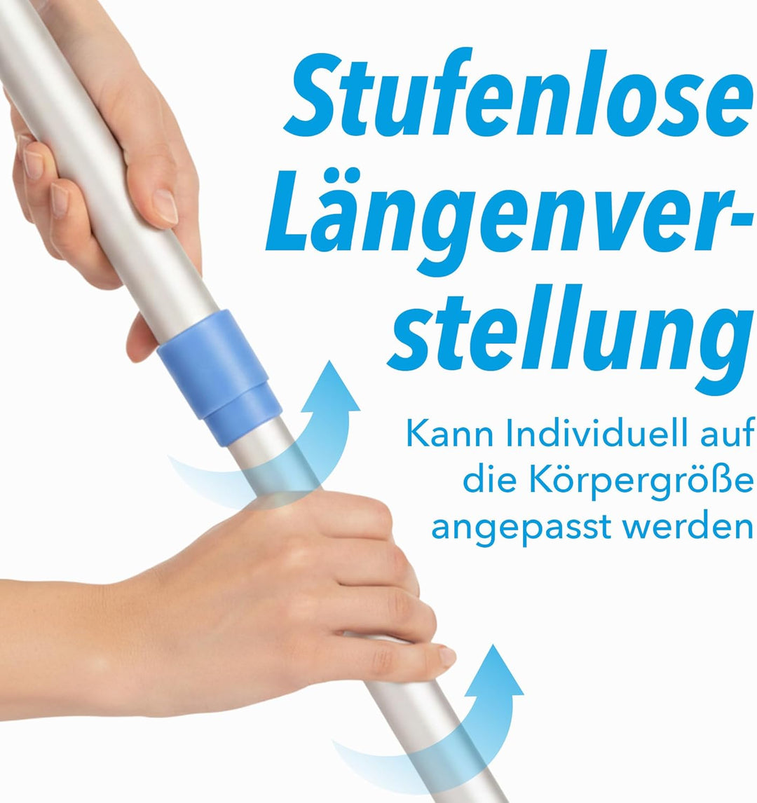 G.I.V. Bodenwischer Set 50cm Klapphalter mit Fusstaste + Teleskopstiel ausziehbar 88-150cm inkl. 5X