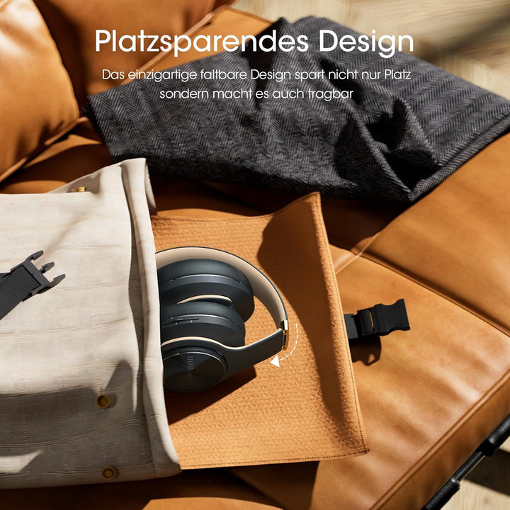 DOQAUS Bluetooth Kopfhörer Over Ear, [Bis zu 52 Std] Kabellose Kopfhörer mit 3 EQ-Modi, HiFi Stereo