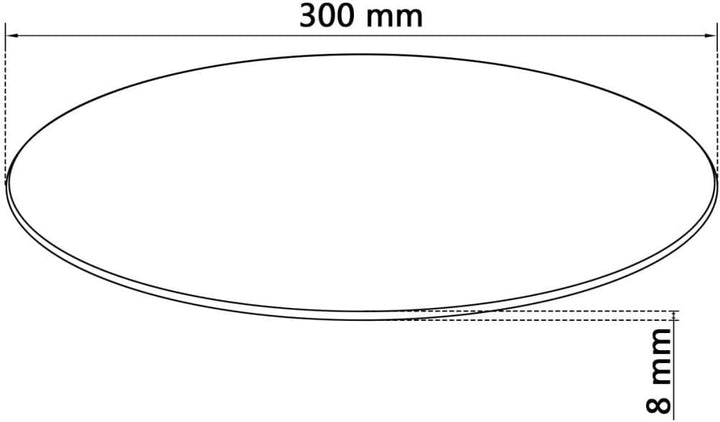 vidaXL Tischplatte aus gehärtetem Glas rund 300 mm Glastisch Tisch Glasplatte Ø 30 cm Transparent, Ø