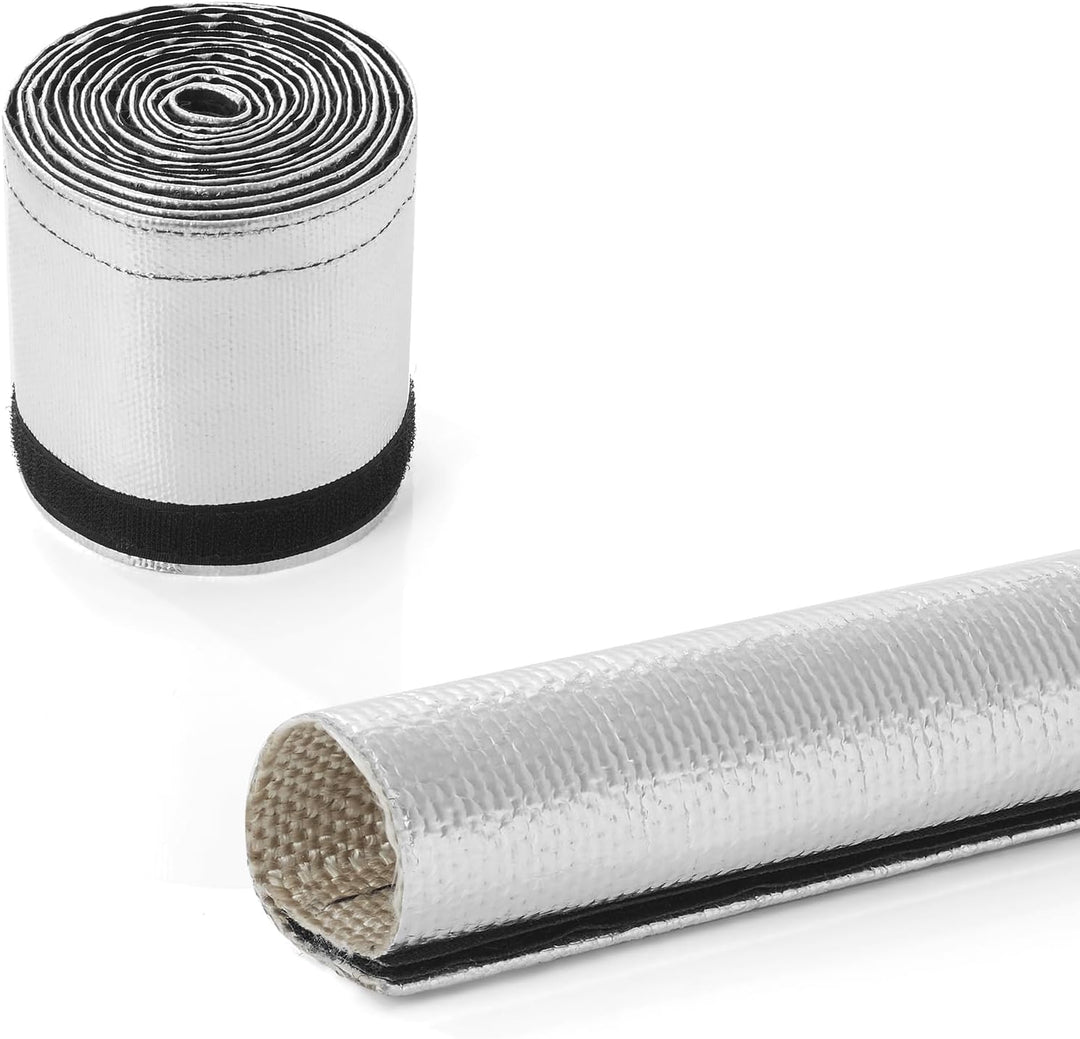 PAWBOSE Aluminisierte Hitzeschutzhülle 300 x 9.6 cm Hitzeschutz für Kraftstoffleitungskabel (ohne Ka