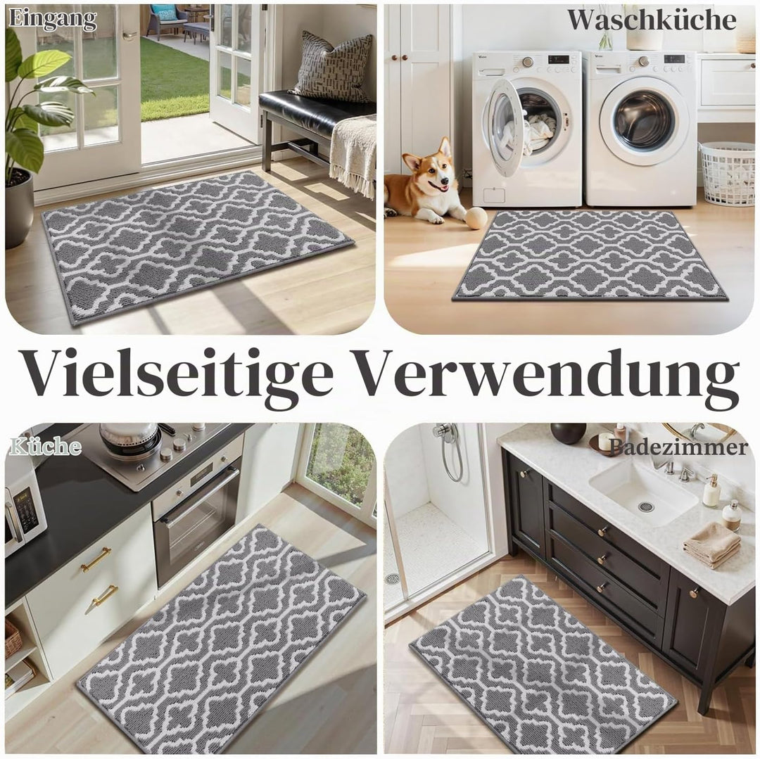 SHACOS Fussmatte Innen 50 x 80 cm Schmutzfangmatte Waschbar Fussmatte Haustür Fussabtreter Innen Tür