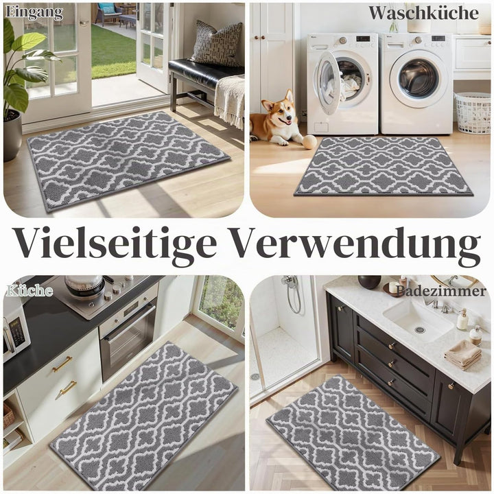 SHACOS Fussmatte Innen 50 x 80 cm Schmutzfangmatte Waschbar Fussmatte Haustür Fussabtreter Innen Tür