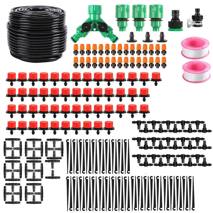 HUAZIZ Garten BewässerungsSystem Garten Bewässerung Kit, 60 m Bewässerungsrohre 212 pcs Micro Drip B