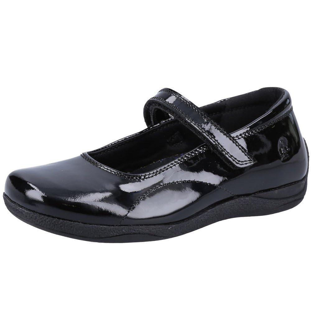Hush Puppies Mädchen Aria Patent Senior Schuluniform-Schuh 38.5 EU Schwarz, 38.5 EU Schwarz
