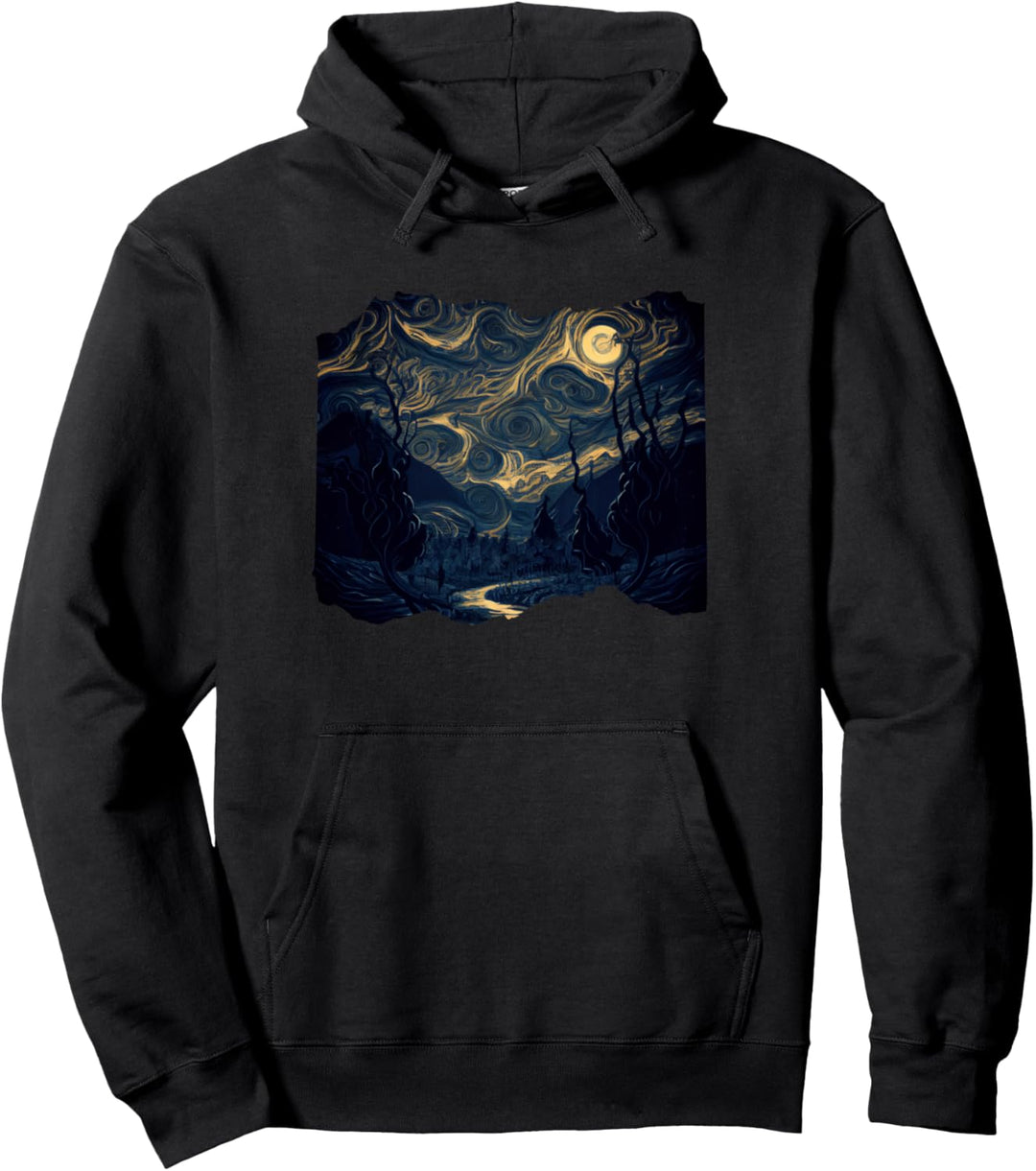 Gemälde im Van-Gogh-Stil, dunkel Pullover Hoodie