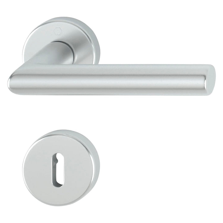 HOPPE 3286534 Drückergarnitur Amsterdam mit Rosetten BB (Buntbart), silber eloxiert BB Silber Eloxie