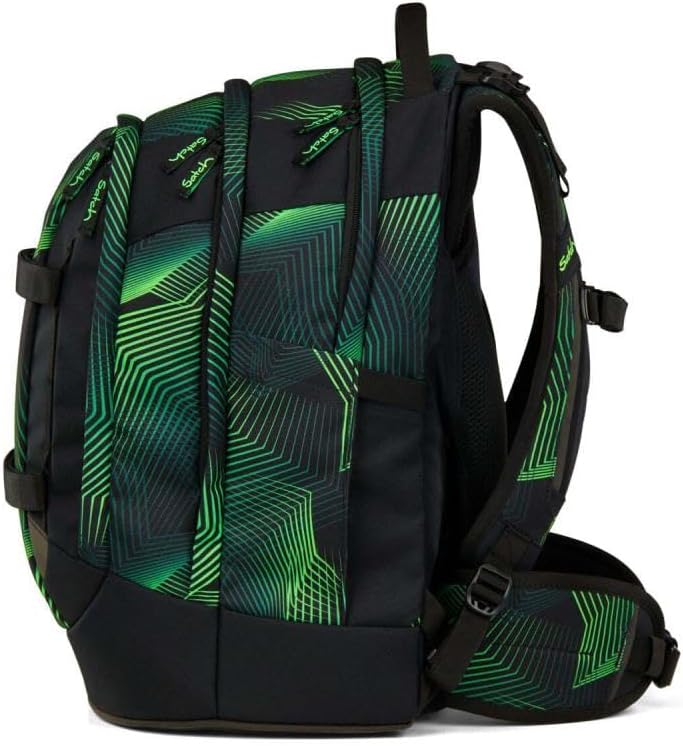 Satch pack Schulrucksack Set 2tlg. inkl. Schlamperbox (Seismic Green), Seismic Green