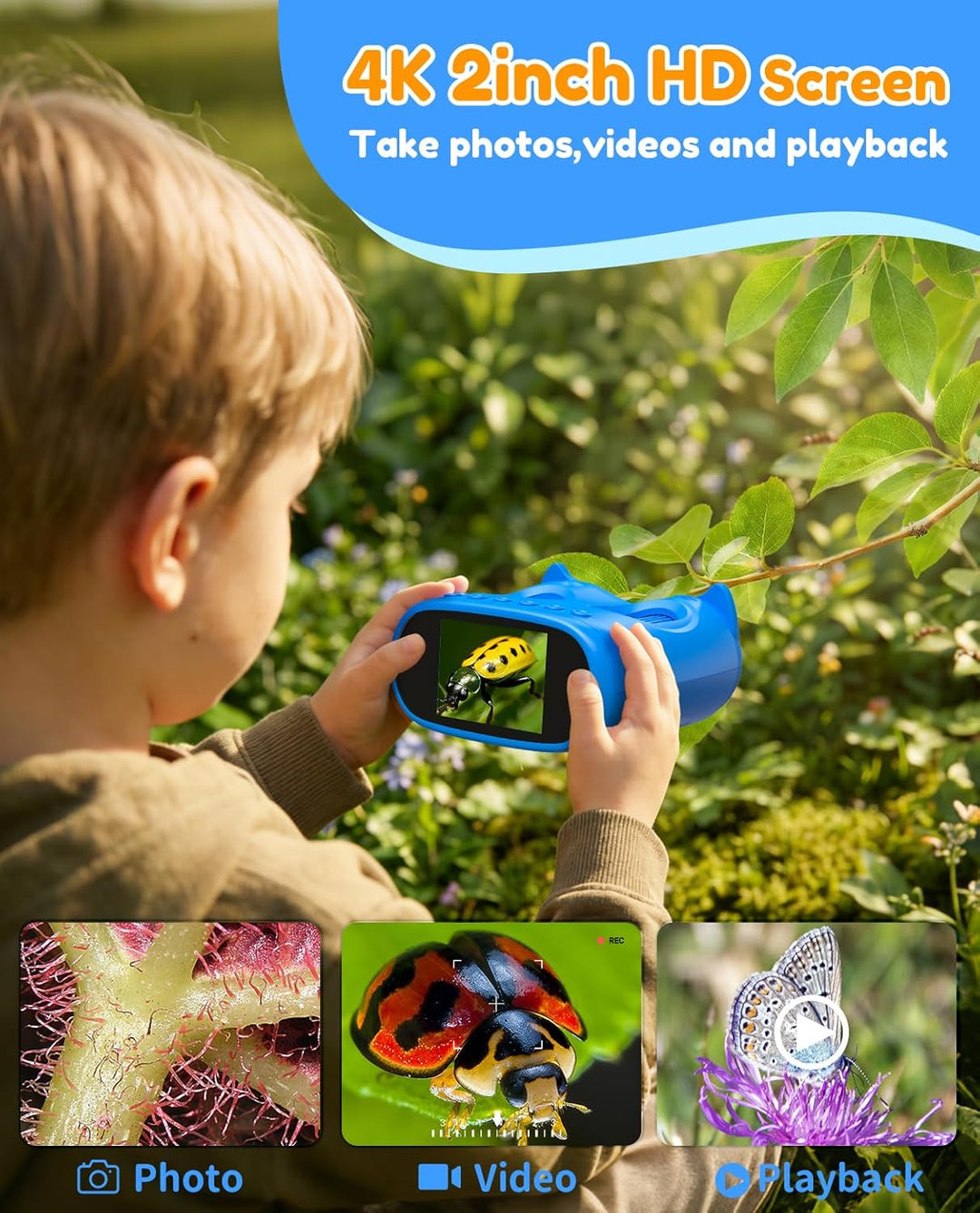 1000X Tragbares Digital Mikroskop für Kinder: 2-in-1 Mikroskop & Teleskop mit 4K 2,0" IPS Display, T
