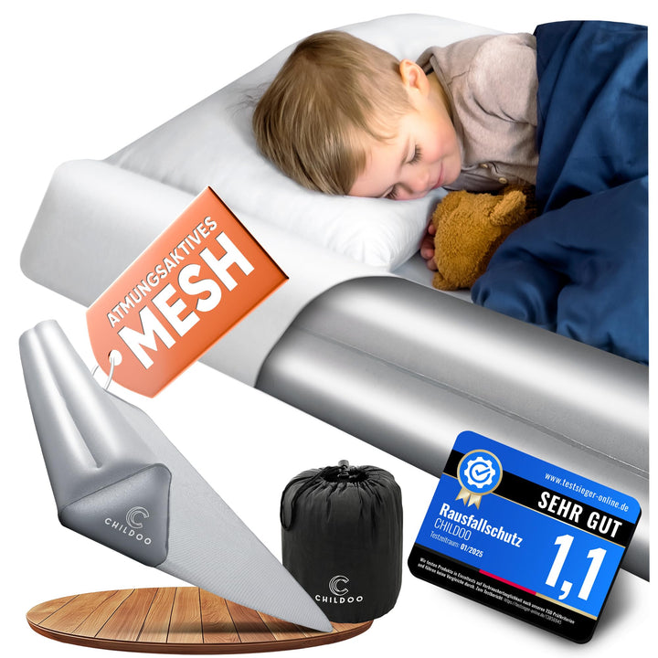 CHILDOO Rausfallschutz Bett aufblasbar Reise [Einzelpack] Bettschutzgitter für Kinder Bettkantenschu