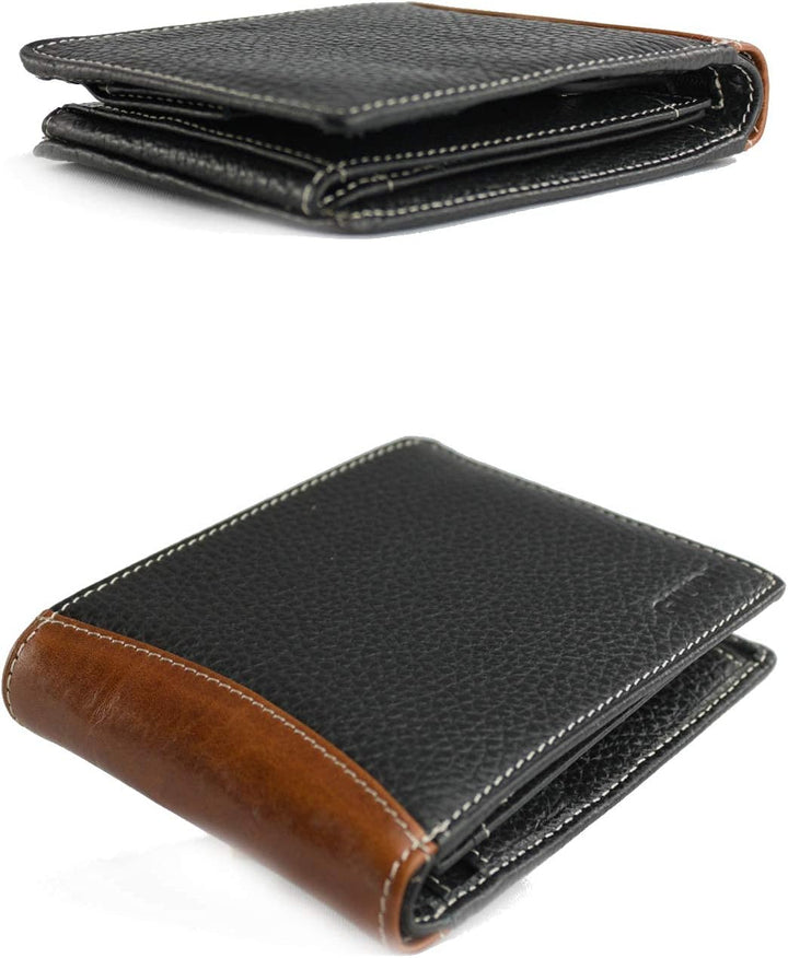 GIUDI ® Geldbörse Herren Mittel-Gross Mit Reissverschluss Pflanzlich gegerbtes Rindsleder (Braun), B
