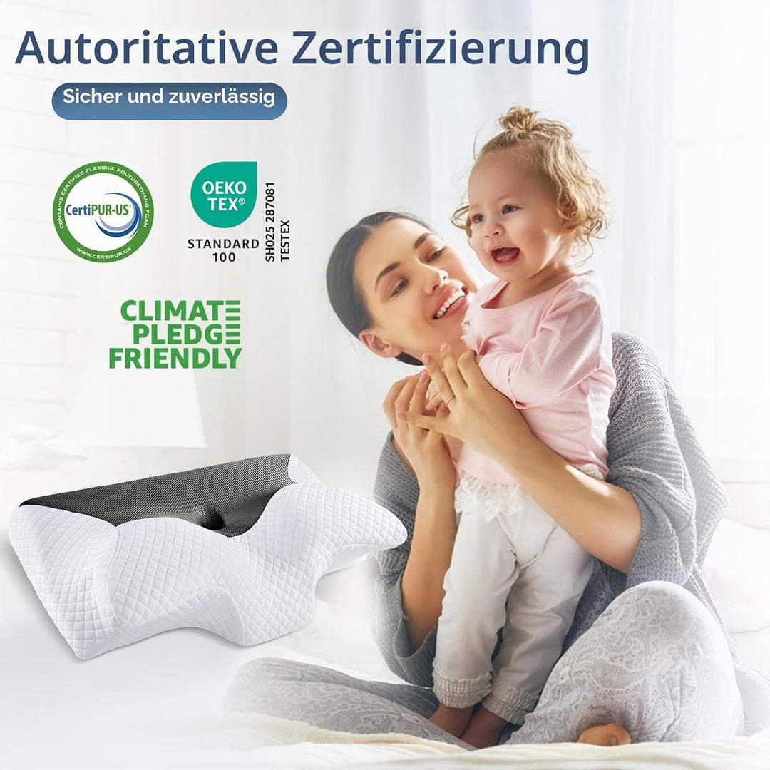 HOMCA Orthopädisches Kissen Memory Foam Nackenstützkissen für HWS Ergonomisches Kopfkissen für Rücke