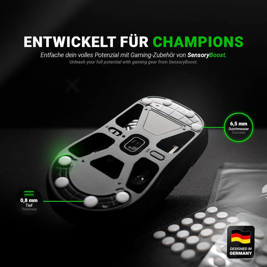 SensoryBoost FPS (d) Dot Skates (PTFE) Universelle Mausfüsse für maximale Kontrolle & präzises Gleit
