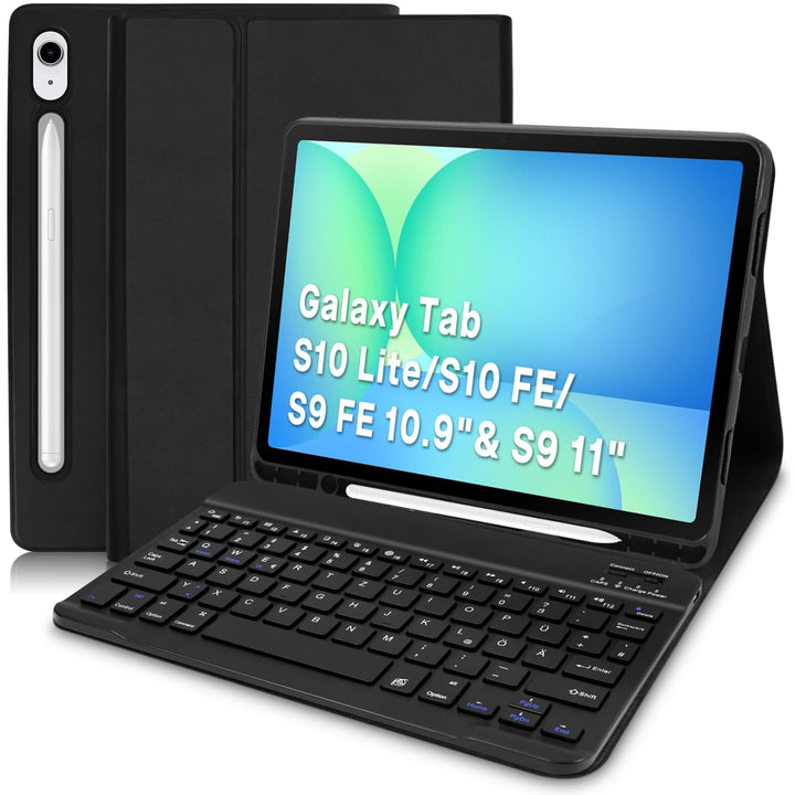 Tastatur Hülle für Samsung Galaxy Tab S10 FE / S10 Lite / S9 FE 10.9" & S9 11" Tablet, Keyboard Cove
