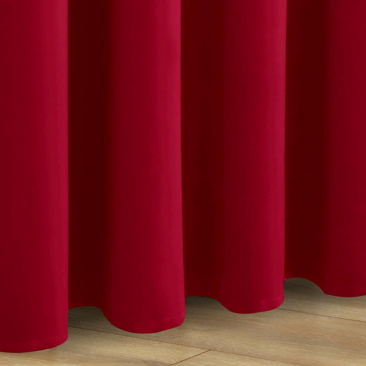 JIUZHEN Blickdicht Vorhänge Gardinen Ösenvorhang für Schlafzimmer Wohnzimmer,Rot Verdunkelungsvorhan