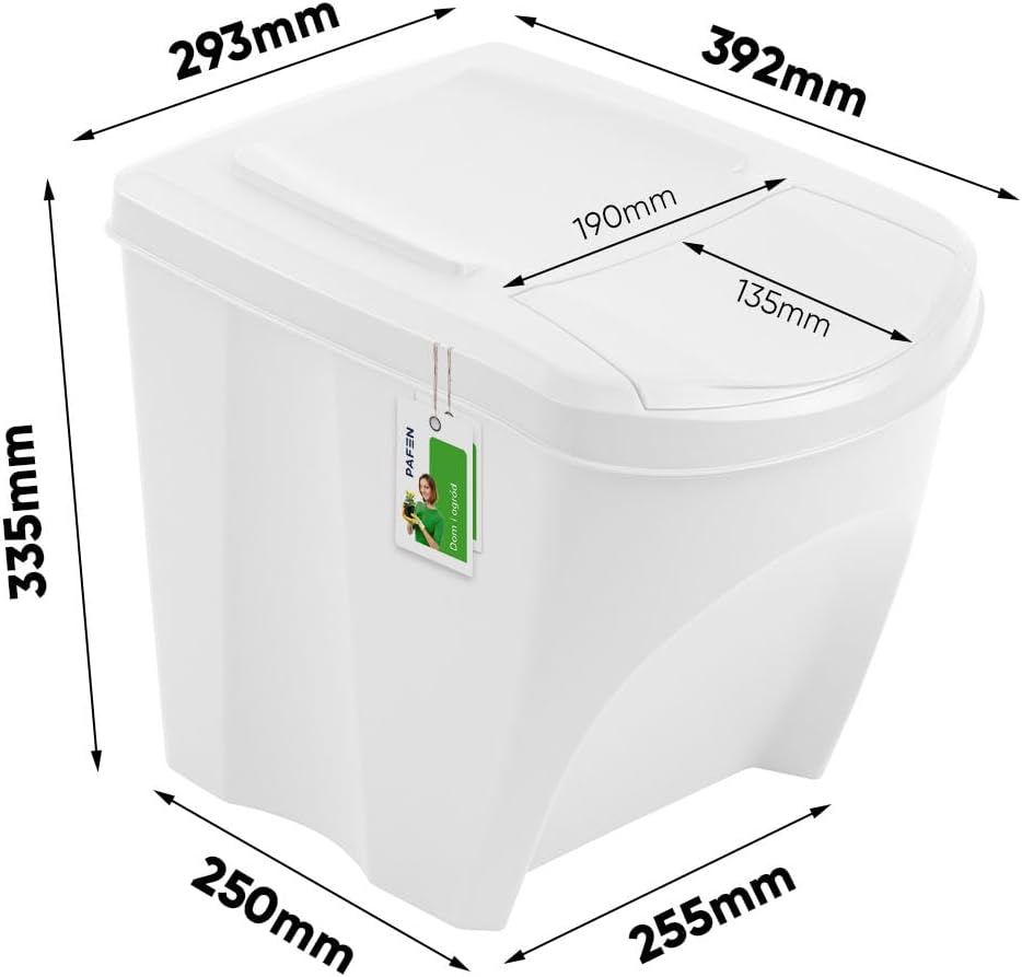 Mülleimer SET Mülltrennsystem 4x25L – Abfalleimer Set mit Deckel und farbigen Aufklebern Recycling B