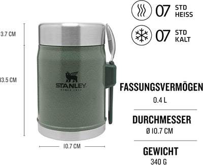 Stanley Classic Legendary Thermobehälter für Essen mit Spork 400 ml - Hält 7 Stunden Heiss oder Kalt