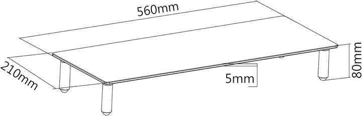 DIGITUS Universal Monitor-Erhöhung aus Glas - Bildschirm-Ständer - Traglast 20 kg - Rutschhemmend -
