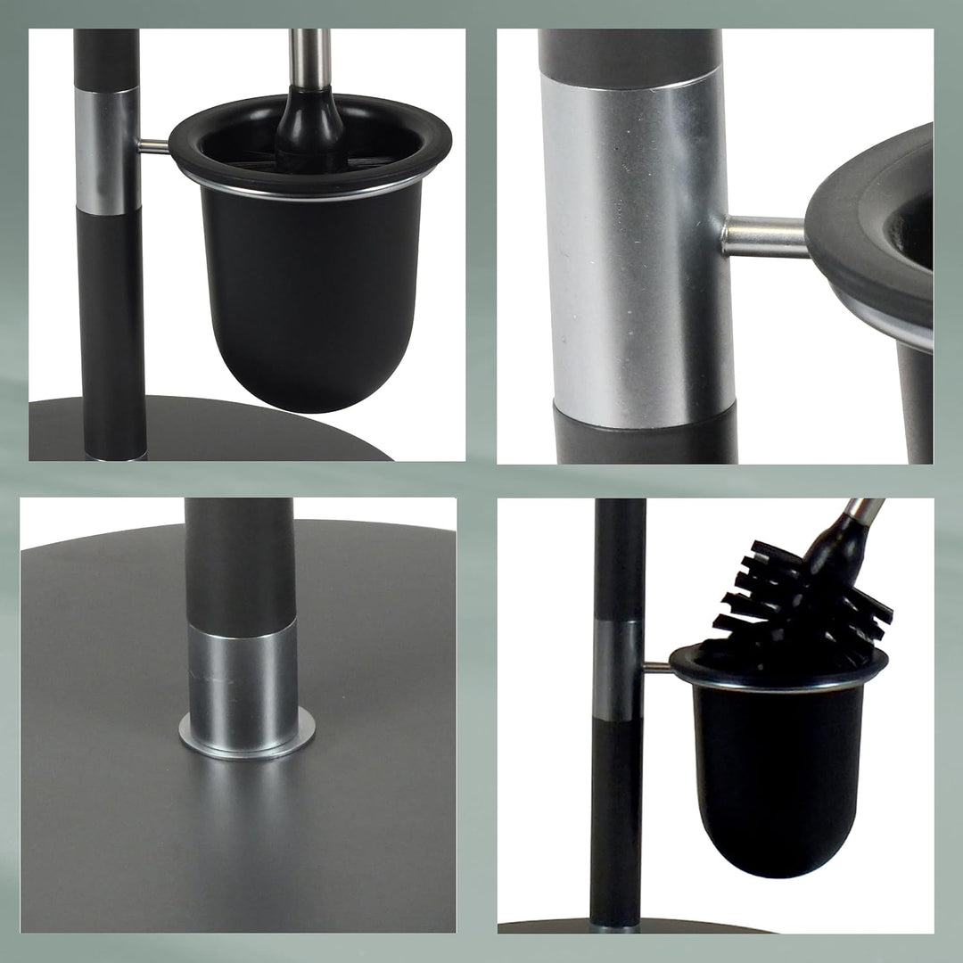 Kela 22231 WC-Bürstentopf und Papierhalterung, Toilettengarnitur, Metall, 76,5cm, Sinerio, Anthrazit