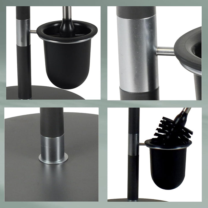 Kela 22231 WC-Bürstentopf und Papierhalterung, Toilettengarnitur, Metall, 76,5cm, Sinerio, Anthrazit