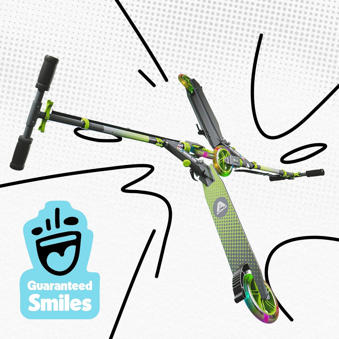Apollo Skyracer City Roller mit LED Leuchträdern | Roller Kinder 6 Jahre | City Scooter mit Federung