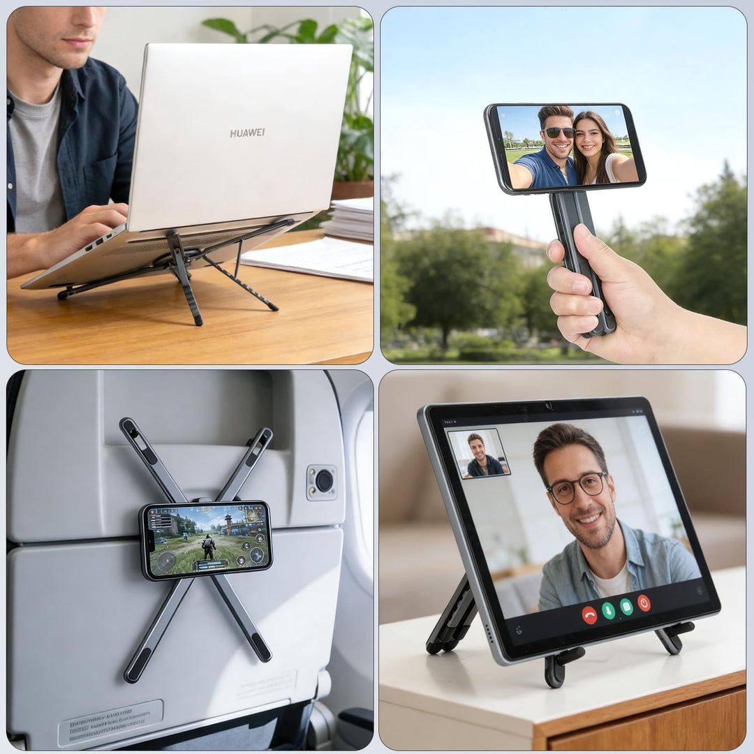 3-in-1 Laptop Ständer Höhenverstellbarer Faltbarer Laptop Stand für 4-16" Laptops/Tablets/Handy, Mag