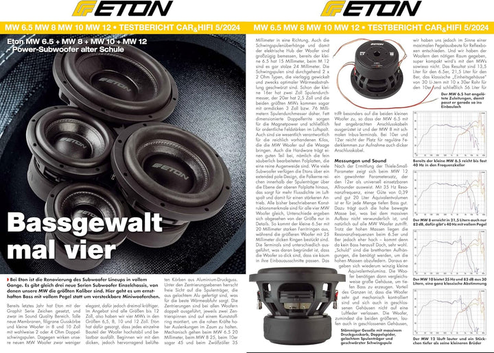 ETON MW 8 – Kraftvoller 20 cm / 8 Zoll Subwoofer, Langhub Bass fürs Auto, Tiefton Lautsprecher mit F