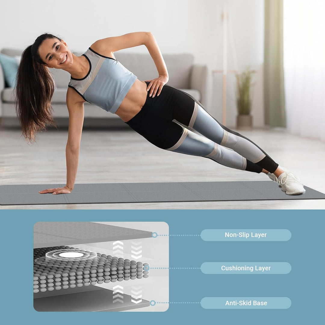 Foldable Yoga Mat - TPE Exercise Pilates Mat - Yoga Matte - Fitnessmatte - 183 x 61 cm, 5 mm Dick, S