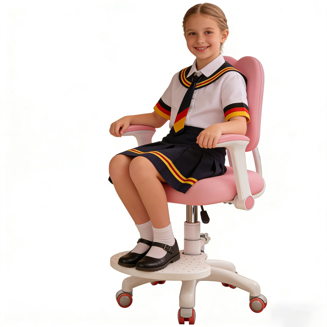 Kinder Schreibtischstuhl mit 360° Rädern, höhen- und tiefenverstellbar, ergonomisch Stabiler Lernstu