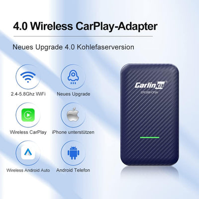 CarlinKit 4.0 Wireless Adapter, Wireless CarPlay & Android Auto Adapter Nur für Fahrzeuge mit werkse