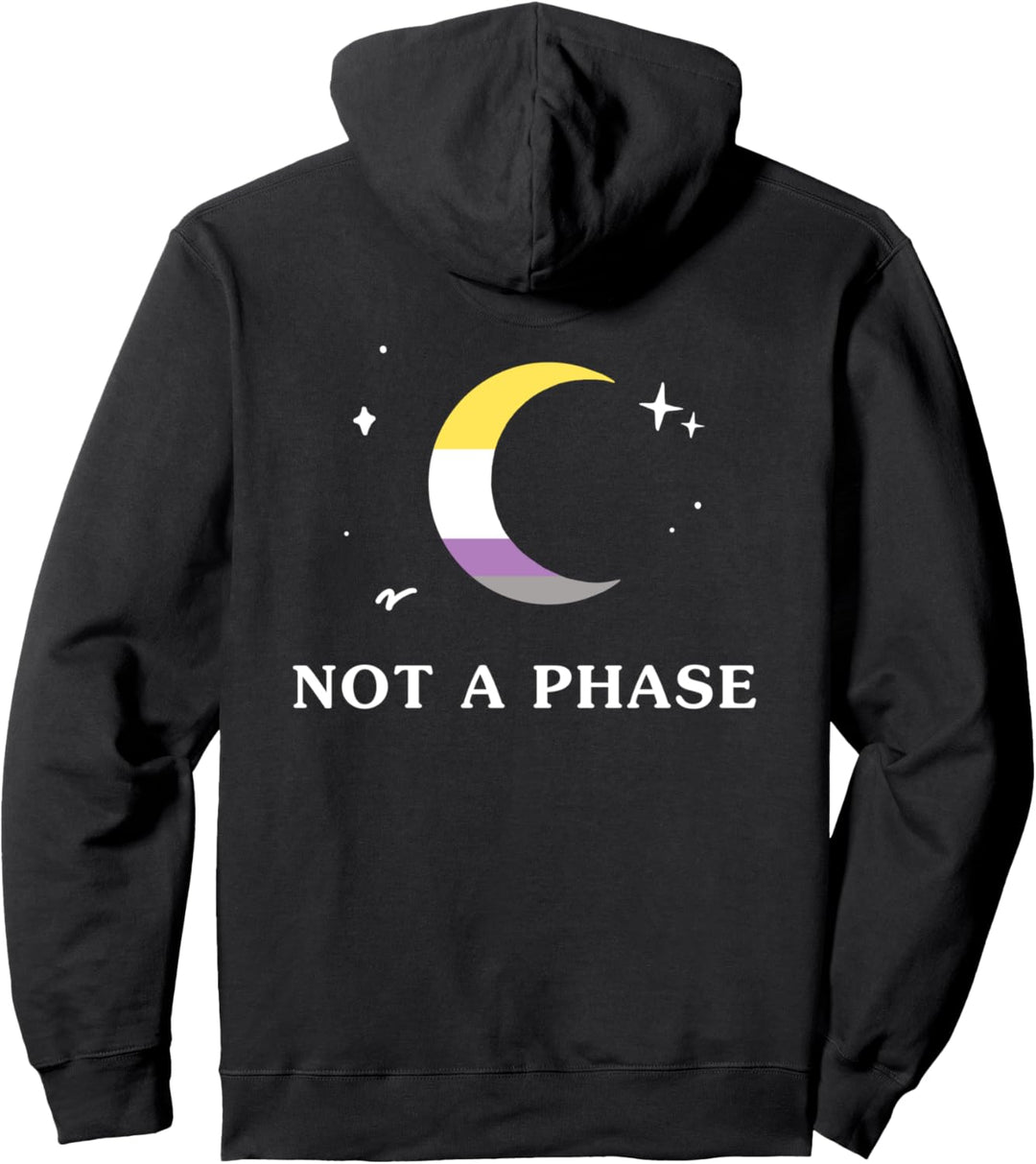 Keine Phase nicht-binäre LGBTQIA Pride Flagge Mond Pullover Hoodie