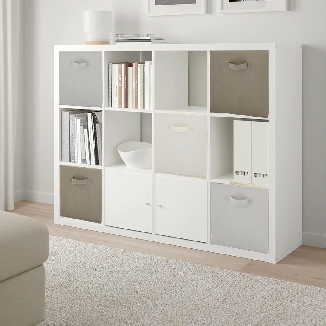 Lot de 6 bacs de rangementintissés pliables - Taupe - 27x27x27cm