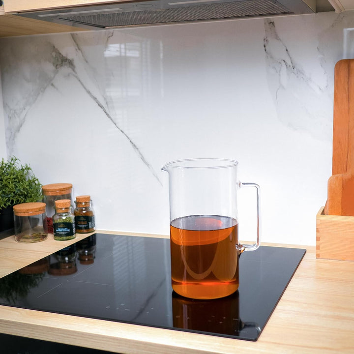 Wessper Glaskaraffe, Glas Krug, Wasserkaraffe, Eistee Krug, Saft Krug ca. 2.5 ltr. aus hitzebeständi