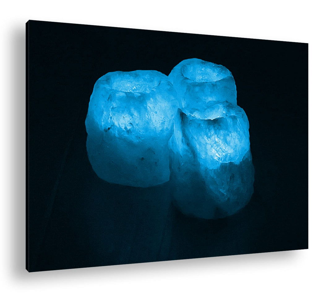 deyoli Dark schöne Bernsteinfarbene Kerzen Format 80x60 Effekt: Monocrome Blau als Leinwandbild, Mot