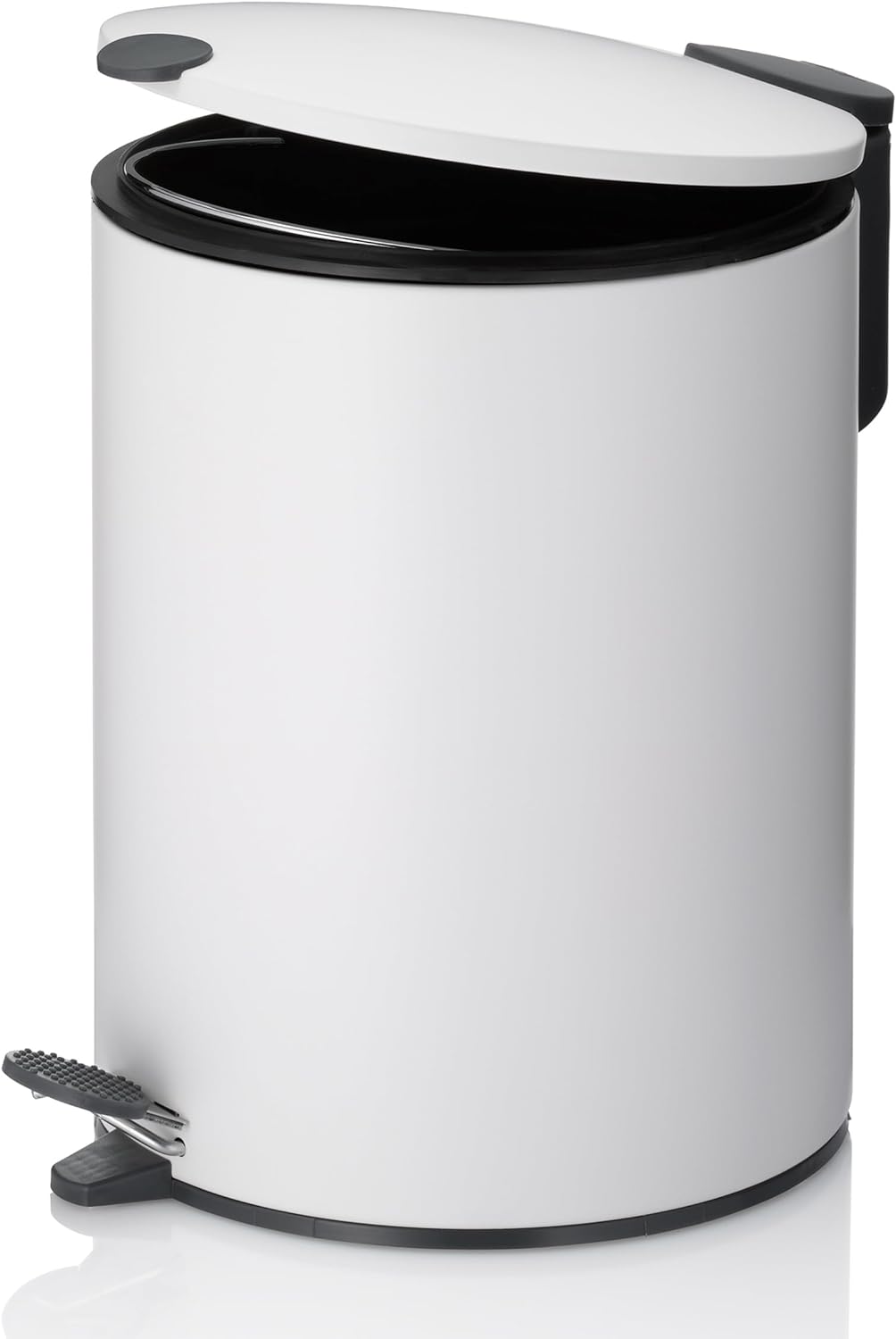 kela Kosmetikeimer Mats, 5 L, Ø 20,5 cm, Metall, weiss, Silent-Close, herausnehmbarer Inneneimer mit